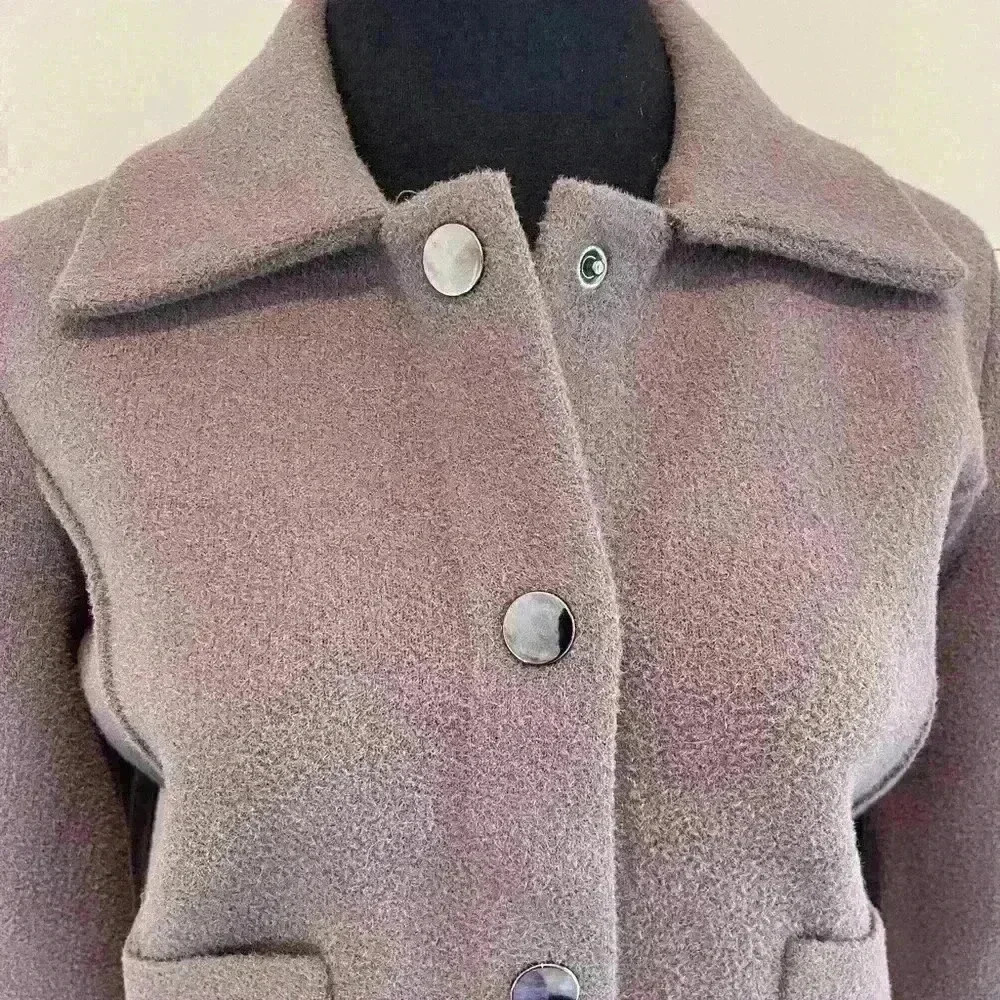 NWT | Women’s Magaschoni Textured Shirt Jacket | Size XS Truffle - Picture 4 of 10